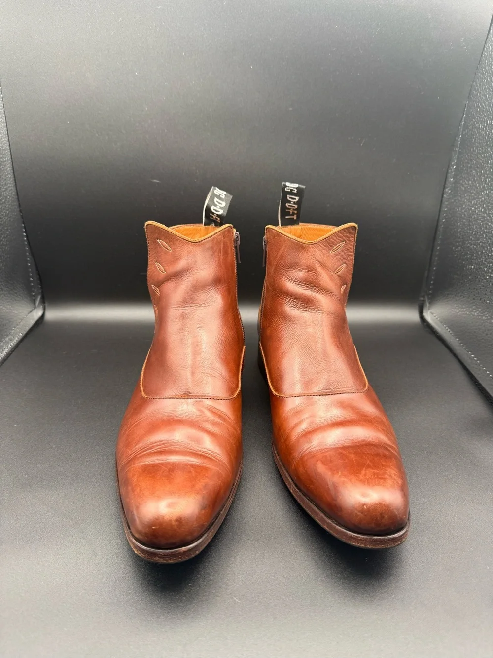 John Fluevog Twin Turbine Classy Spat Leather Zipper Boots